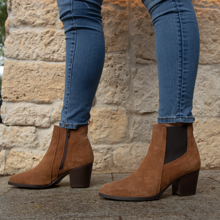 Brown Suede Boots Chelsea Boots Ankle Boots PASO 29 BRIGHT women's comfort shoes for work comfort shoe australia shoes