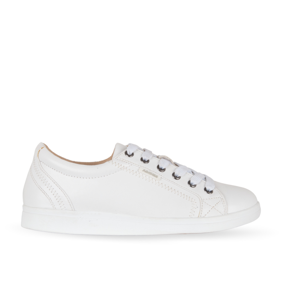 White leather sneakers with 2025 arch support